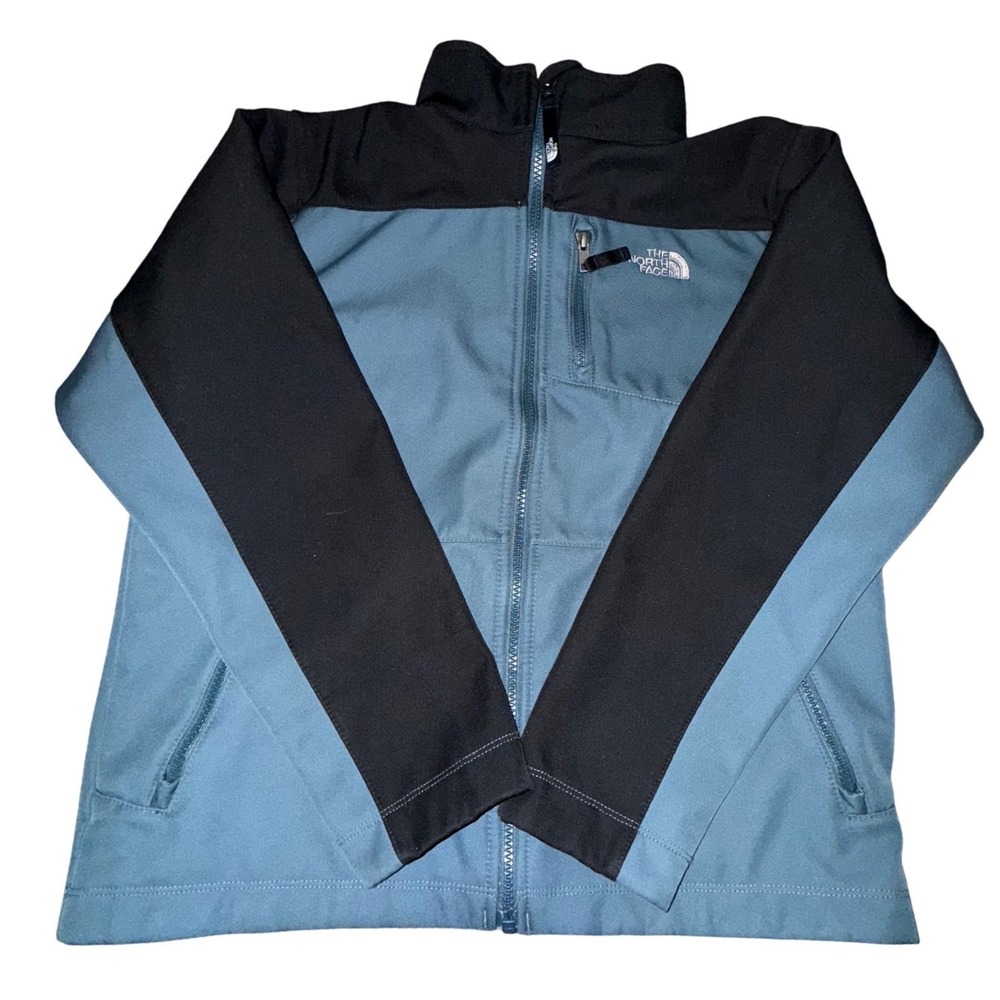 The North Face Boys Lrg‎ Zip Up Jacket Blue/Black Soft Shell Streetwear Gorpcore